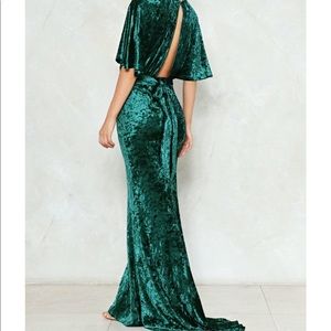Crush it Velvet dress - green from Nasty Gal